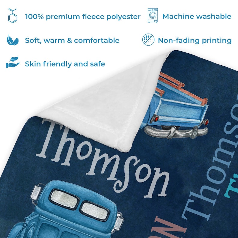 Personalized Sports Car Baby Blanket Muscle Car Custom Name Soft Baby Blanket Gift For Boys