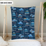 Personalized Sports Car Baby Blanket Muscle Car Custom Name Soft Baby Blanket Gift For Boys