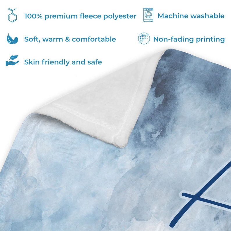 Personalized Elephant Baby Blanket Cute Custom Name Plush Fleece Soft Baby Blanket Gift For Newborn