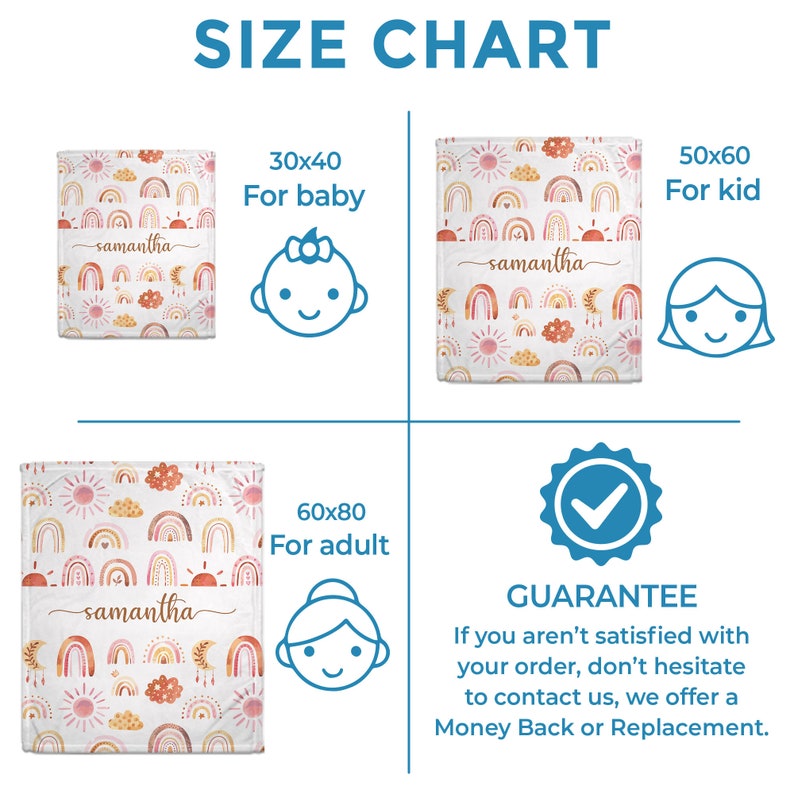 Personalized Baby Name Blanket Boho Rainbow Heart Custom Soft Baby Blanket Gift For Mom