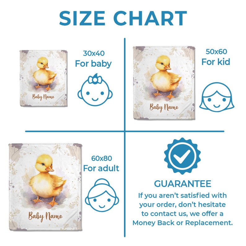 Personalized Duck Baby Name Blanket Custom Name Swaddle Soft Baby Blanket Gift For Newborn
