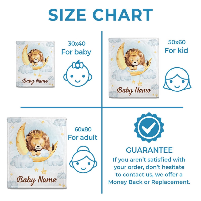 Personalized Lion Baby Blanket Custom Name Soft Baby Blanket For Newborn Gift For Newborn
