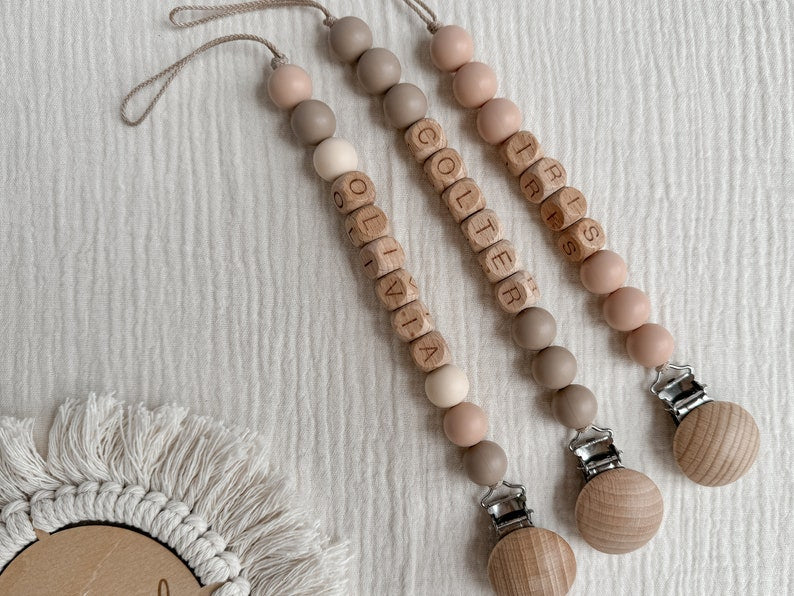 Personalized Soother Clip Custom Newborn Pacifier Clip Dummy Holder With Name Soft Paci Clip Gift For Newborn