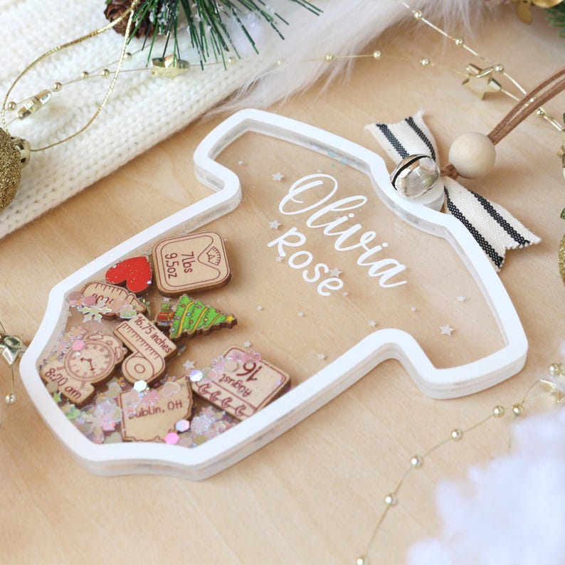 Personalized Baby First Christmas Ornament Custom Name Acrylic Keepsake Gift For Newborn