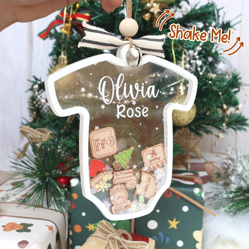 Personalized Baby First Christmas Ornament Custom Name Acrylic Keepsake Gift For Newborn