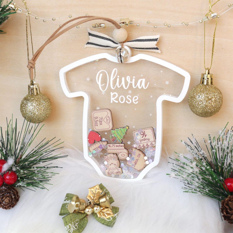 Personalized Baby First Christmas Ornament Custom Name Acrylic Keepsake Gift For Newborn
