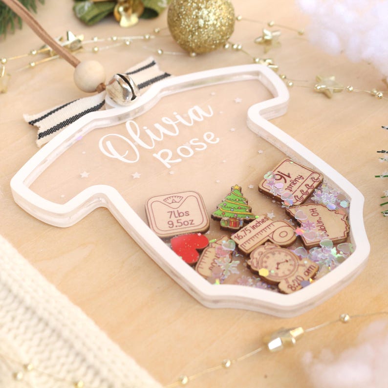 Personalized Baby First Christmas Ornament Custom Name Acrylic Keepsake Gift For Newborn