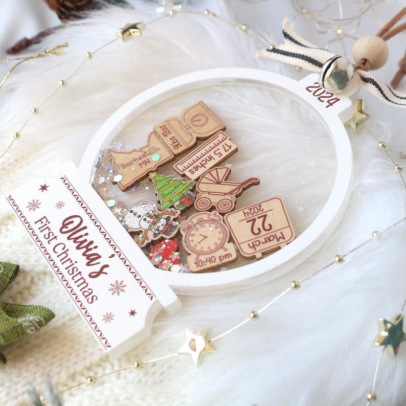 Personalized Babys First Christmas Ornament 2026 Custom Acrylic Shake Keepsake Gift For Baby