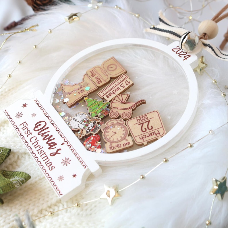 Personalized Babys First Christmas Ornament 2026 Custom Acrylic Shake Keepsake Gift For Baby