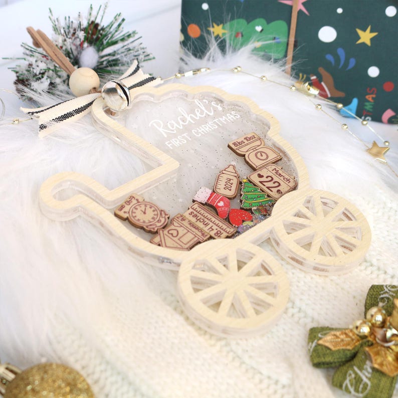 Personalized Baby First Christmas Ornament Custom Shakeable Name Keepsake Gift For Baby