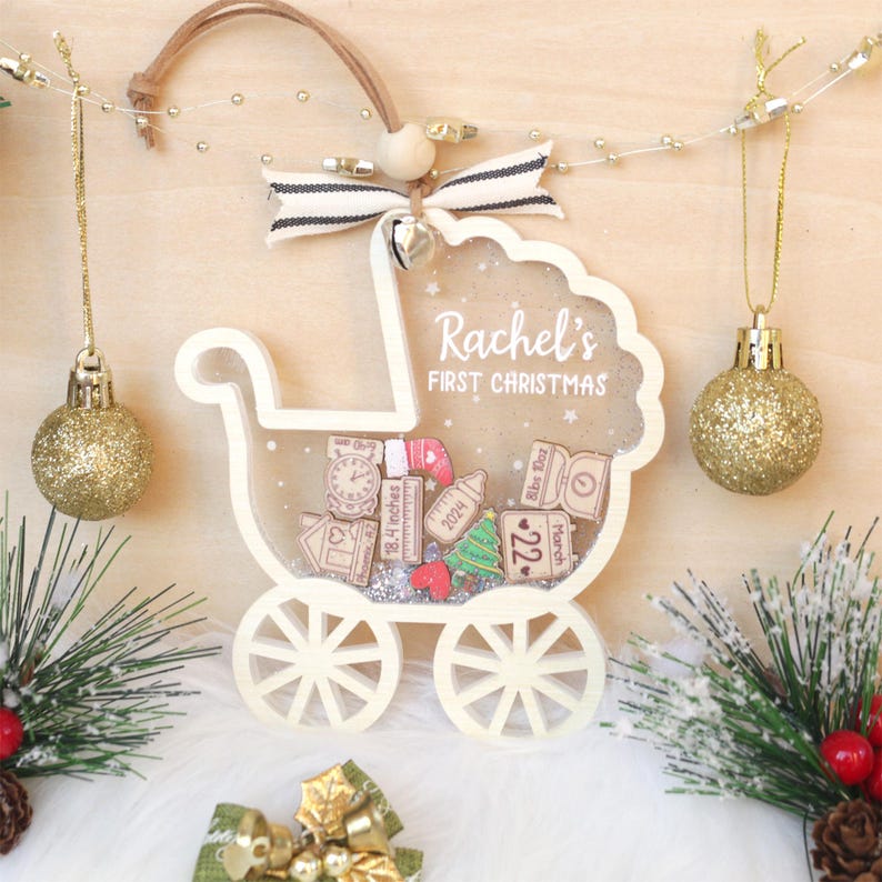 Personalized Baby First Christmas Ornament Custom Shakeable Name Keepsake Gift For Baby