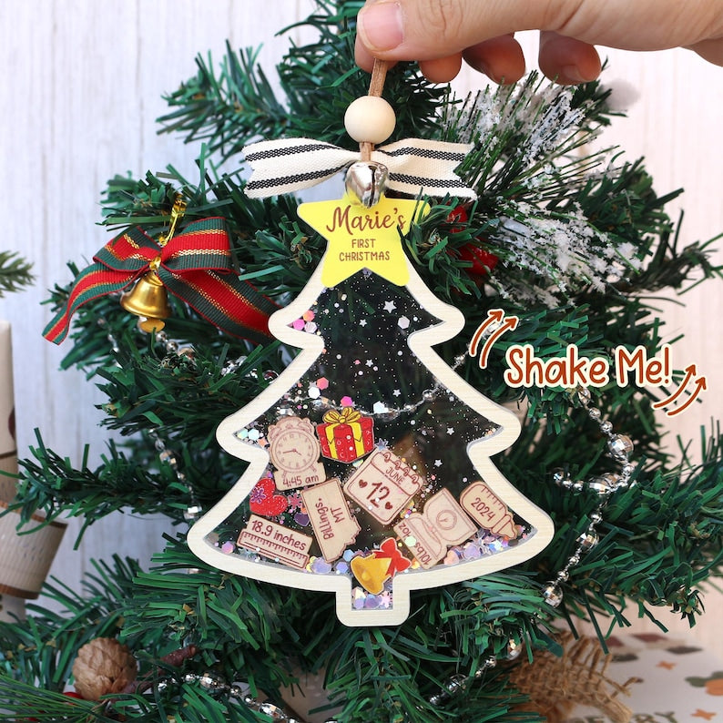 Personalized Babys First Christmas Ornament Custom Acrylic Keepsake Gift For Baby