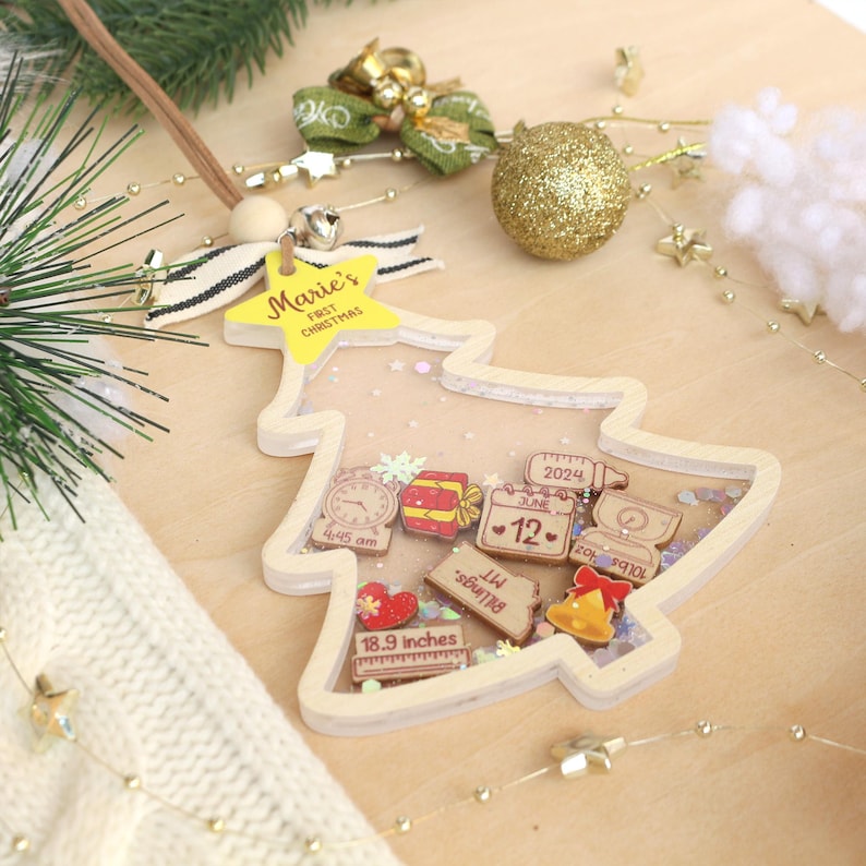 Personalized Babys First Christmas Ornament Custom Acrylic Keepsake Gift For Baby