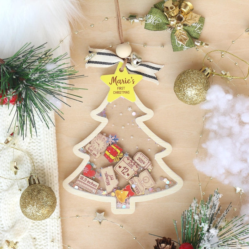 Personalized Babys First Christmas Ornament Custom Acrylic Keepsake Gift For Baby