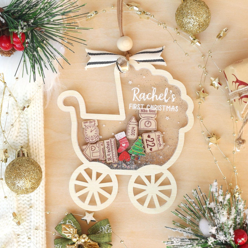 Personalized Baby First Christmas Ornament Custom Shakeable Name Keepsake Gift For Baby