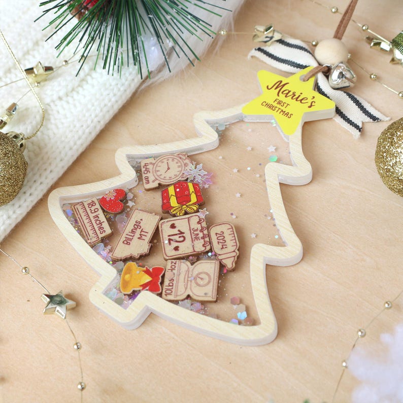 Personalized Babys First Christmas Ornament Custom Acrylic Keepsake Gift For Baby