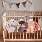Personalized Baby Name Sweater Custom Embroidered Knit Baby Sweater Soft Crochet Baby Jumper Gift For Baby