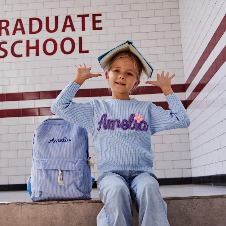 Personalized Baby Name Sweater Custom Embroidered Baby Jumper Soft Knit Baby Sweater Gift For Baby