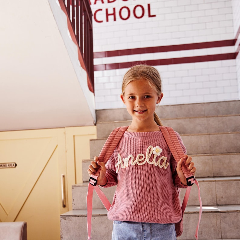 Personalized Baby Name Sweater Custom Embroidered Knit Baby Jumper Soft Crochet Baby Sweater Gift For Baby