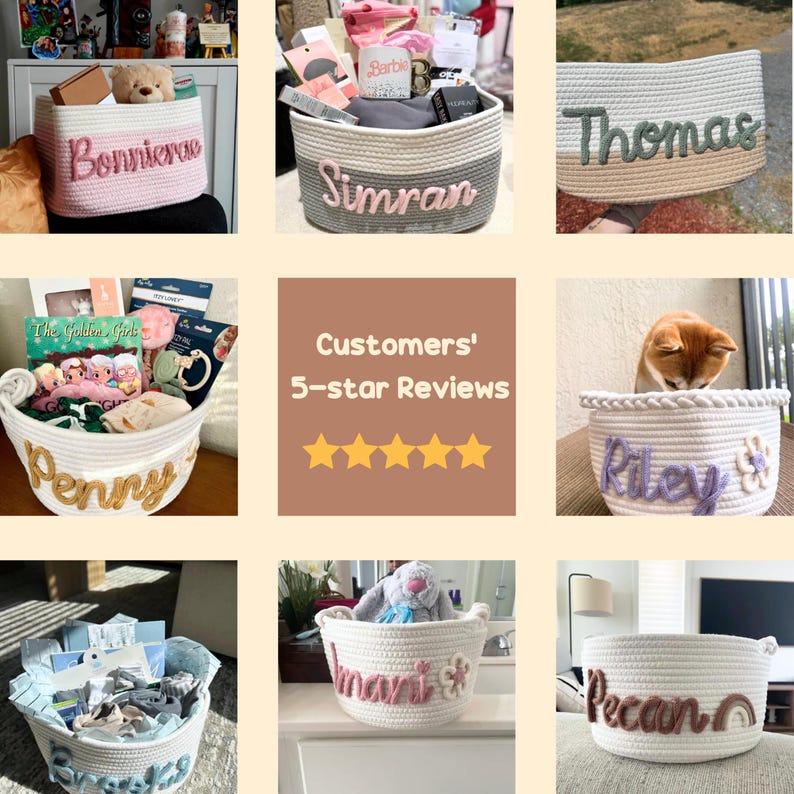 Personalized Handmade Baby Basket I Cord Knitting Craft Cotton Rope Nursery Organizer Soft Toy Storage Basket Gift For Baby