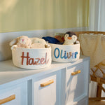 Personalized Baby Basket Handmade Cotton Rope Toy Organizer Soft Nursery Storage Basket Gift For Baby