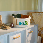 Personalized Cotton Rope Nursery Storage Basket Handmade Toy Organizer Soft Baby Basket Gift For Baby