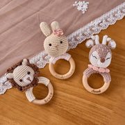 Personalized Crochet Baby Rattle Animal Handmade Soft Baby Rattle Toy Gift For Newborn