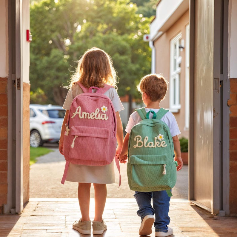 Personalized Kids Backpack Custom Embroidered Name School Bag Preschool Back To School Bag Gift For Kids