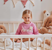 Personalized Baby Name Sweater Custom Embroidered Knit Baby Sweater Soft Crochet Baby Jumper Custom Name Sweater Gift For Baby