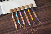 Personalized Wooden Pacifier Clip Custom Dummy Clip Soft Soother Holder Binky Clip Pacifier Holder Gift For Newborn