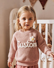 Personalized Baby Name Sweater Custom Embroidered Knit Baby Sweater Soft Crochet Baby Jumper Gift For Baby
