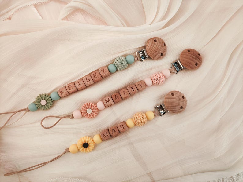 Personalized Pacifier Clip Custom Dummy Clip Soother Holder Binky Clip Soft Pacifier Holder Gift For Newborn