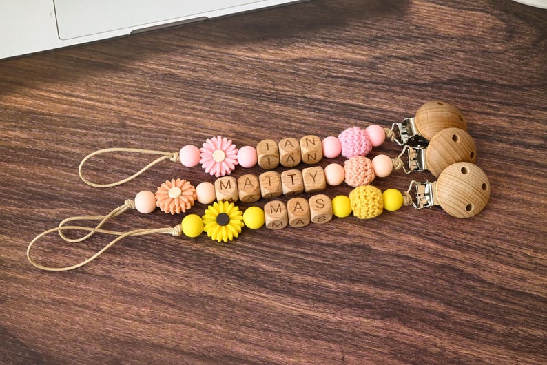Personalized Pacifier Clip Custom Name Dummy Clip Soother Holder Soft Binky Clip Pacifier Holder Gift For Newborn