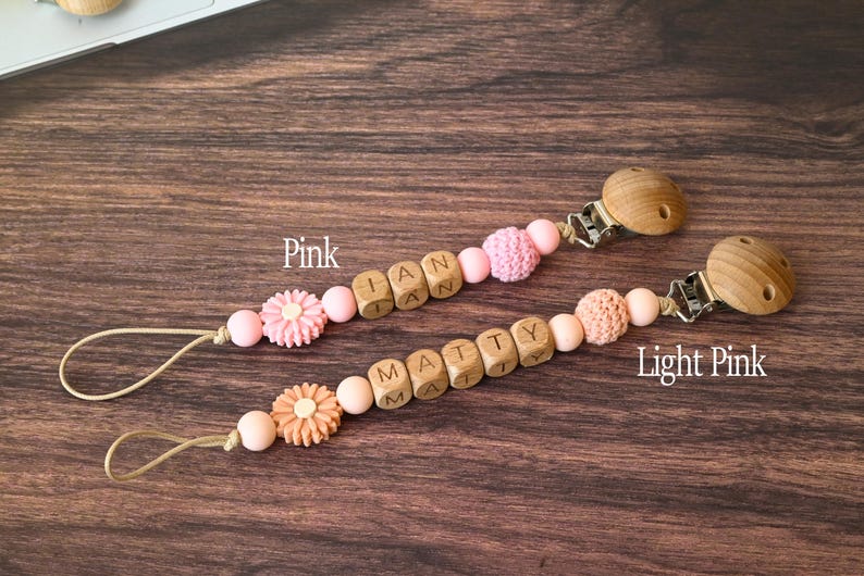 Personalized Pacifier Clip Custom Name Dummy Clip Soother Holder Soft Binky Clip Pacifier Holder Gift For Newborn