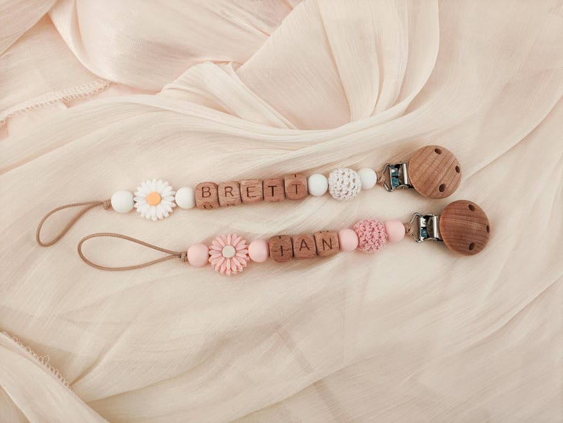 Personalized Pacifier Clip Custom Dummy Clip Soother Holder Binky Clip Soft Pacifier Holder Gift For Newborn