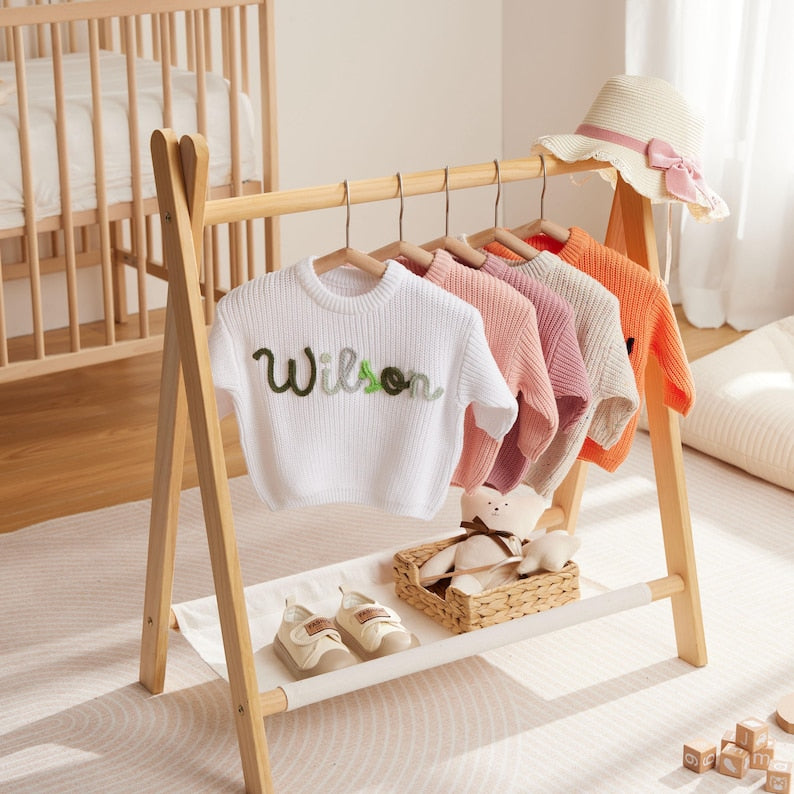 Personalized Baby Name Jumper Custom Embroidered Knit Baby Sweater Soft Crochet Baby Jumper Gift For Baby