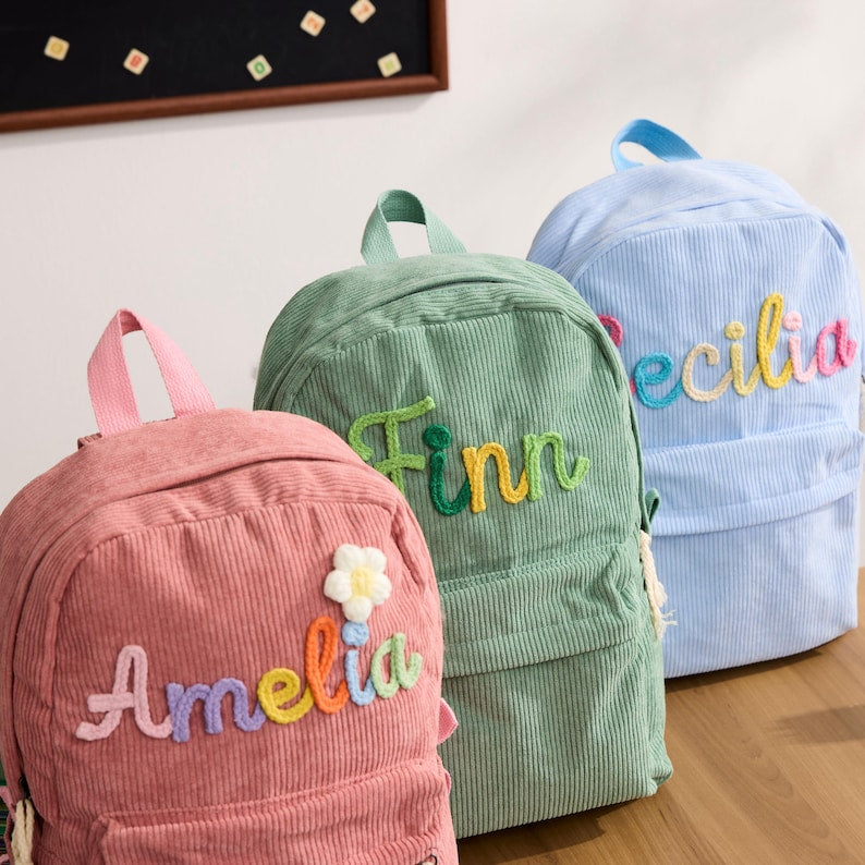 Personalized Kids Backpack Custom Embroidered Name School Bag Preschool Name Backpack Gift For Kids