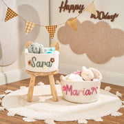 Personalized Knitted Baby Basket Handmade I Cord Craft Nursery Toy Basket Soft Storage Organizer Gift For Baby