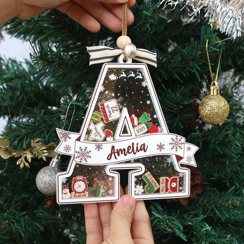 Personalized Baby First Christmas Ornament Custom Acrylic Baby Keepsake Gift For Baby