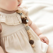 Personalized Baby Pacifier Clip Custom Name Crochet Animal Dummy Holder Soft Soother Clip Gift For Newborn