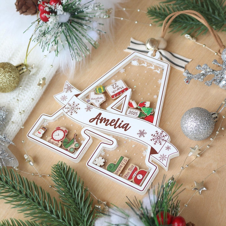 Personalized Baby First Christmas Ornament Custom Acrylic Baby Keepsake Gift For Baby