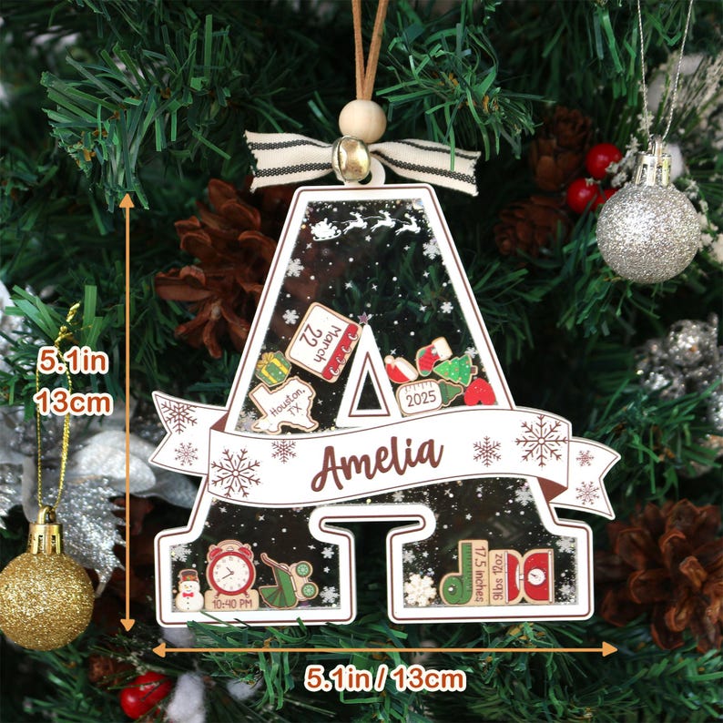 Personalized Baby First Christmas Ornament Custom Acrylic Baby Keepsake Gift For Baby
