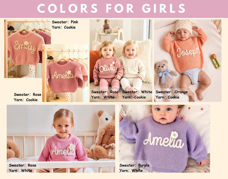 Personalized Halloween Baby Name Sweater Custom Embroidered Knit Baby Jumper Crochet Baby Cardigan Soft Baby Sweater Gift For Baby