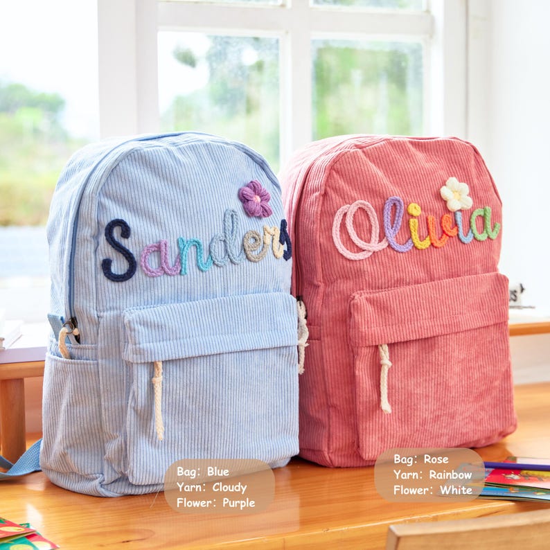Custom Name Kids Backpack Personalized Embroidered School Bag Preschool Back To School Bag Gift For Kids