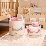 Personalized Handmade Baby Basket I Cord Knitting Craft Cotton Rope Nursery Storage Toy Organizer Christmas Basket Gift For Baby