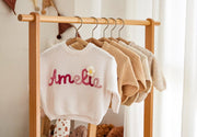 Personalized Baby Name Sweater Custom Knit Crochet Baby Sweater Embroidered Name Soft Knit Sweater Gift For Baby