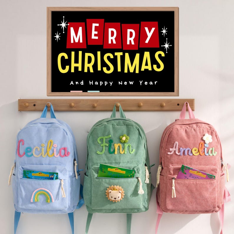 Personalized Kids Backpack Custom Embroidered Name School Bag Preschool Back To School Bag Gift For Kids