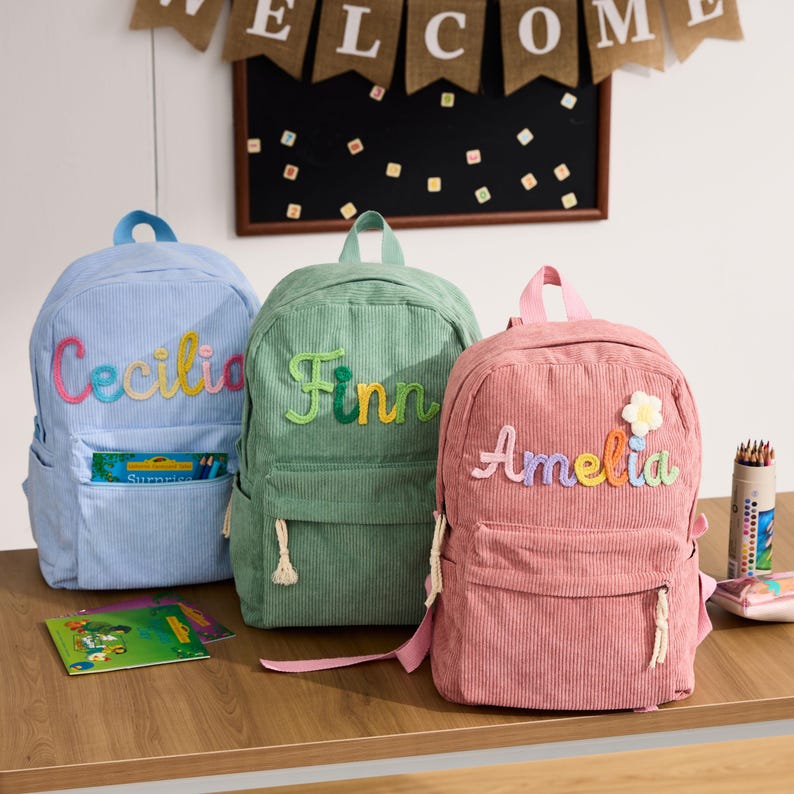 Custom Name Kids Backpack Personalized Embroidered School Bag Preschool Back To School Bag Gift For Kids