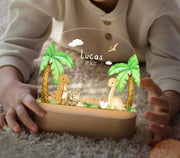 Personalized Dinosaur Baby Night Light Custom Name LED Nursery Decor Soft Kids Lamp Gift For Baby